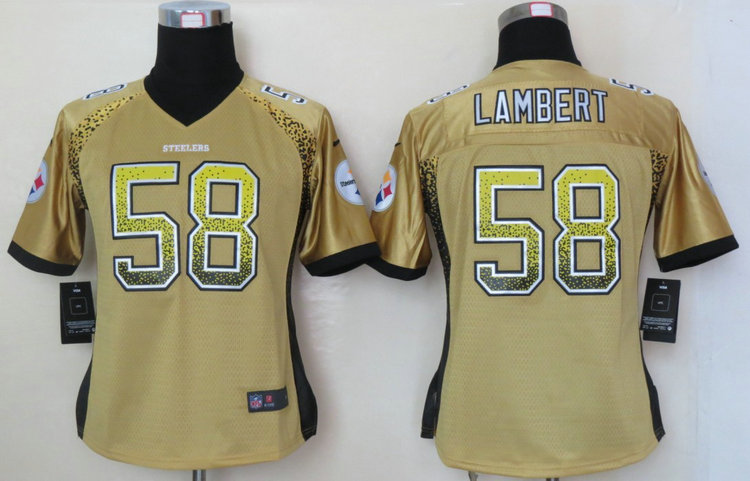 Nike NFL Pittsburgh Steelers #58 Lambert Women Jersey - Click Image to Close